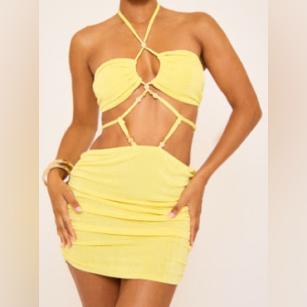 EGO Yellow Backless Strappy Dress
